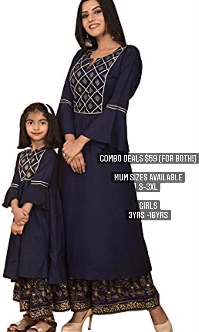 Matching mother and daughter kurta set, Women's Fashion, Dresses & Sets ...