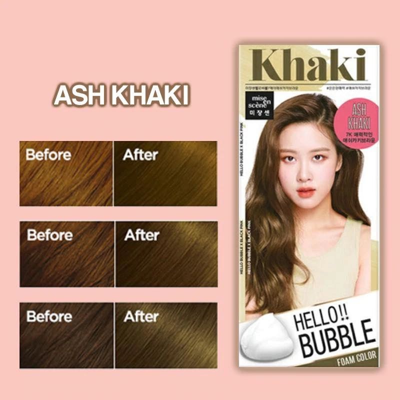 MISE EN SCENE - Hello Bubble Foam Color (Hair Dye) ASH KHAKI BROWN | Lazada  PH