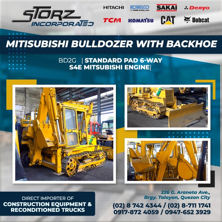 MITSUBISHI BULLDOZER WITH BACKHOE, Special Vehicles, Heavy Vehicles on