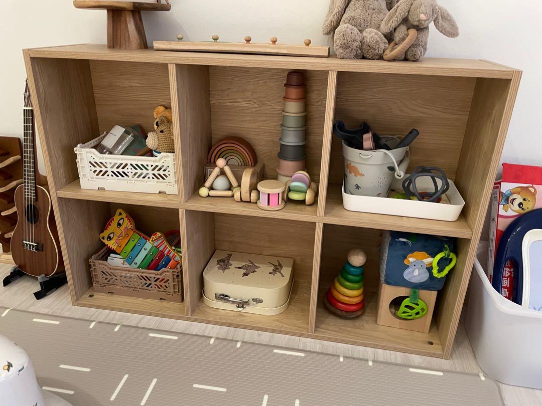 Montessori 6 Grid Shelving Unit (Beech), Furniture & Home Living