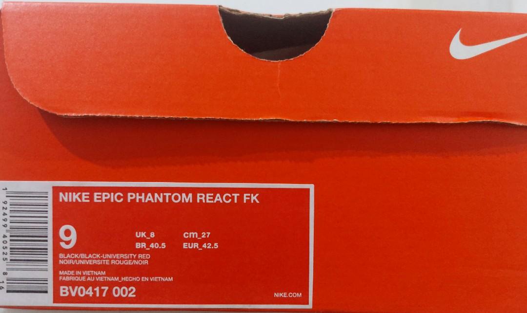 nike epic phantom react flyknit noir