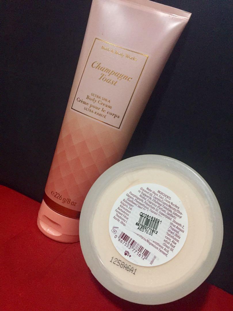 SOLD ORIGINAL BATH AND BODY WORKS CHAMPAGNE TOAST BODY CREAM SET