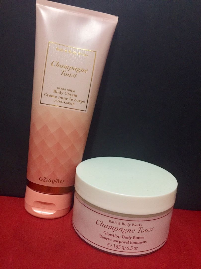 SOLD ORIGINAL BATH AND BODY WORKS CHAMPAGNE TOAST BODY CREAM SET