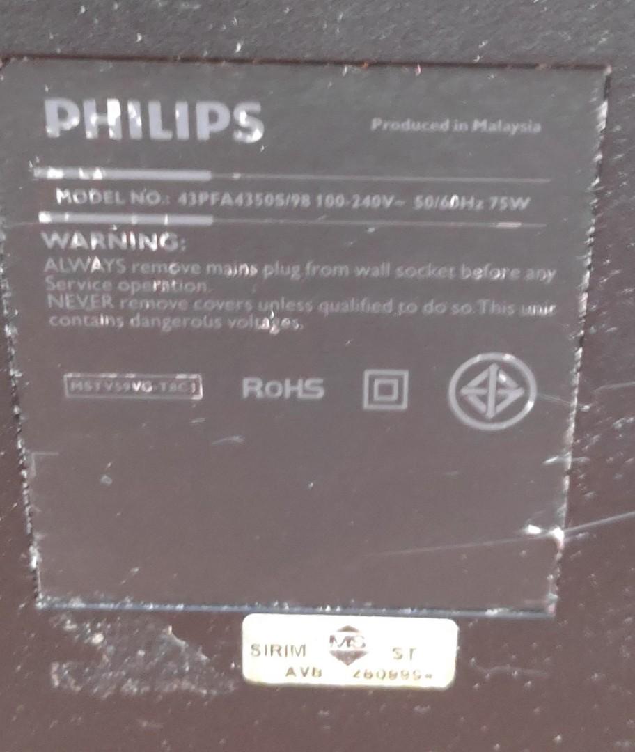 Philips 43", TV & Home Appliances, TV & Entertainment, TV on Carousell