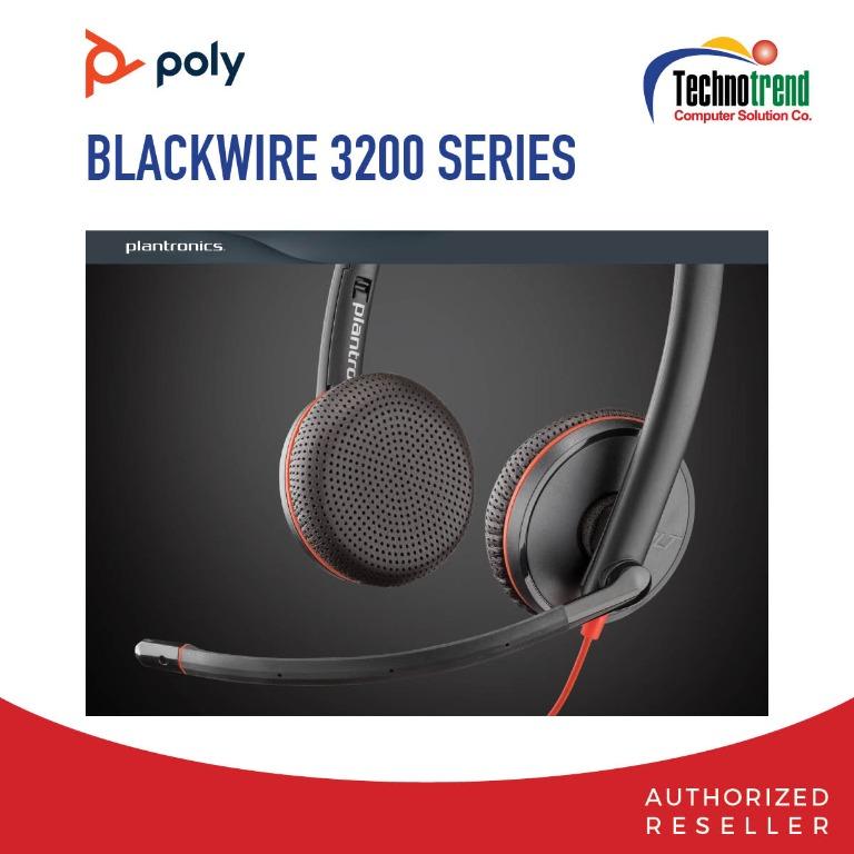 Plantronics Blackwire C3220 USB-A Headset, Audio, Headphones & Headsets ...