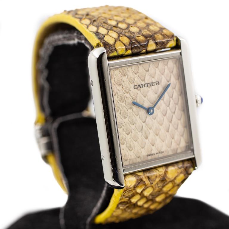 Preowned Cartier Tank Solo Python Large Quartz Ref: W5200021, Luxury ...