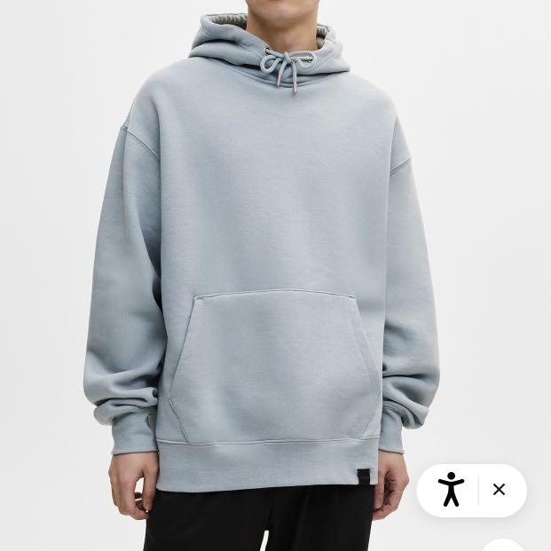 Pull and bear light blue hoodie sale