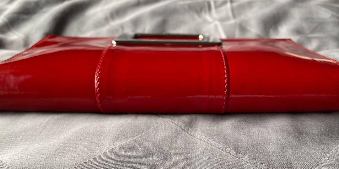 Red shiny clutch bag online