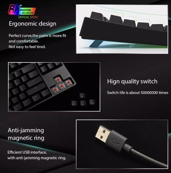 Key Rk 987 ROYAL KLUDGE RK987 Mechanical keyboard 87 key white LED, Computers ...