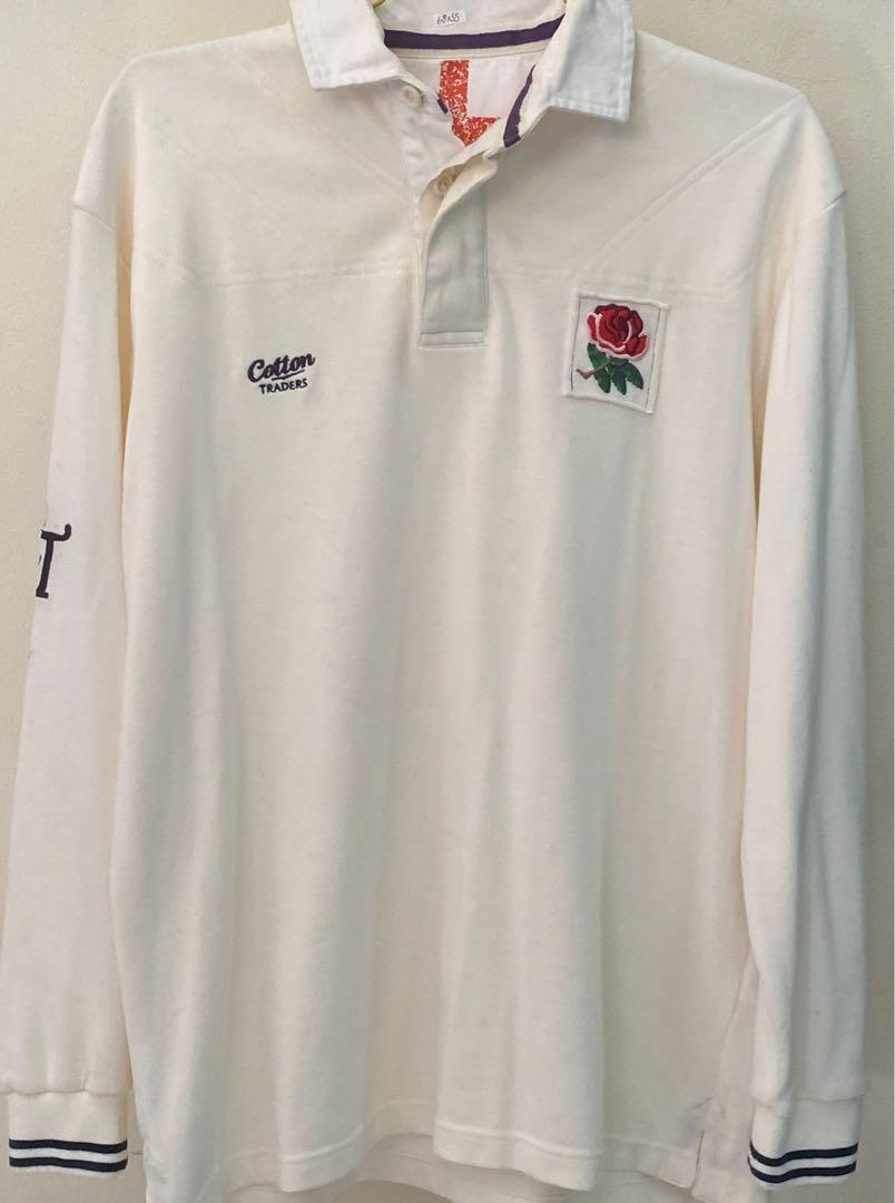 Rugby shirt cotton traders england long 