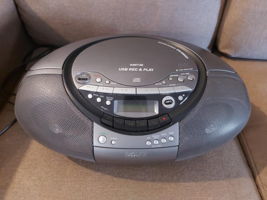 Sony portable radio cd player boombox USB, Audio, Portable Music