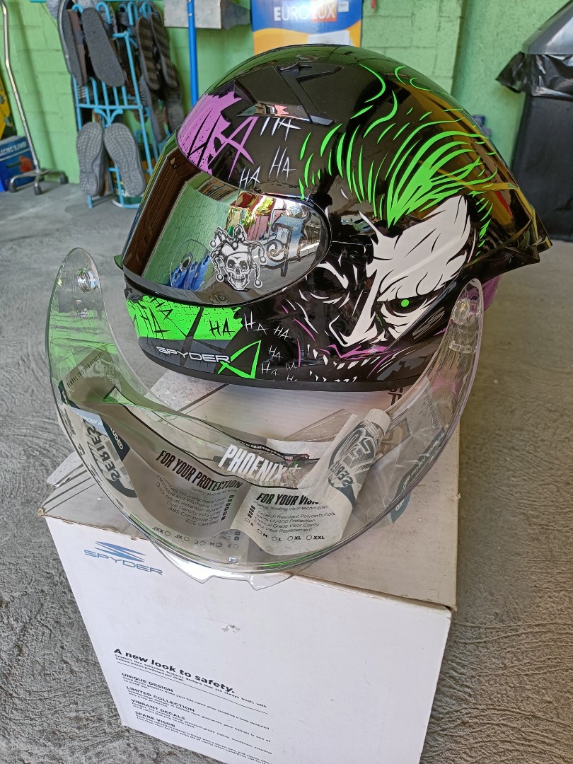Spyder Phoenix Joker green Medium Helmet Motorbikes Motorbike