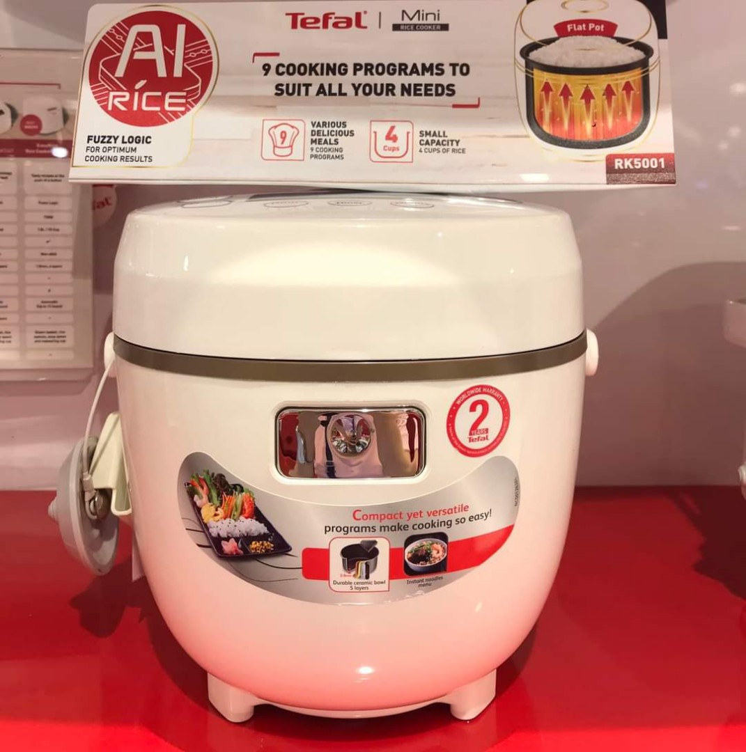 TEFAL 4 cups DIGITAL MINI RICE COOKER ceramic pot, TV & Home Appliances