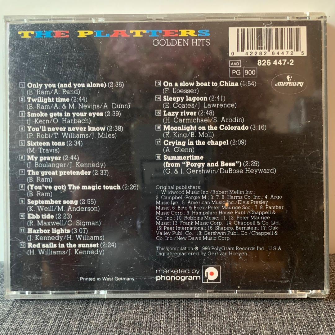 The Platters Golden Hits CD, 興趣及遊戲, 音樂、樂器 & 配件, 音樂與媒體 CD 及 DVD Carousell