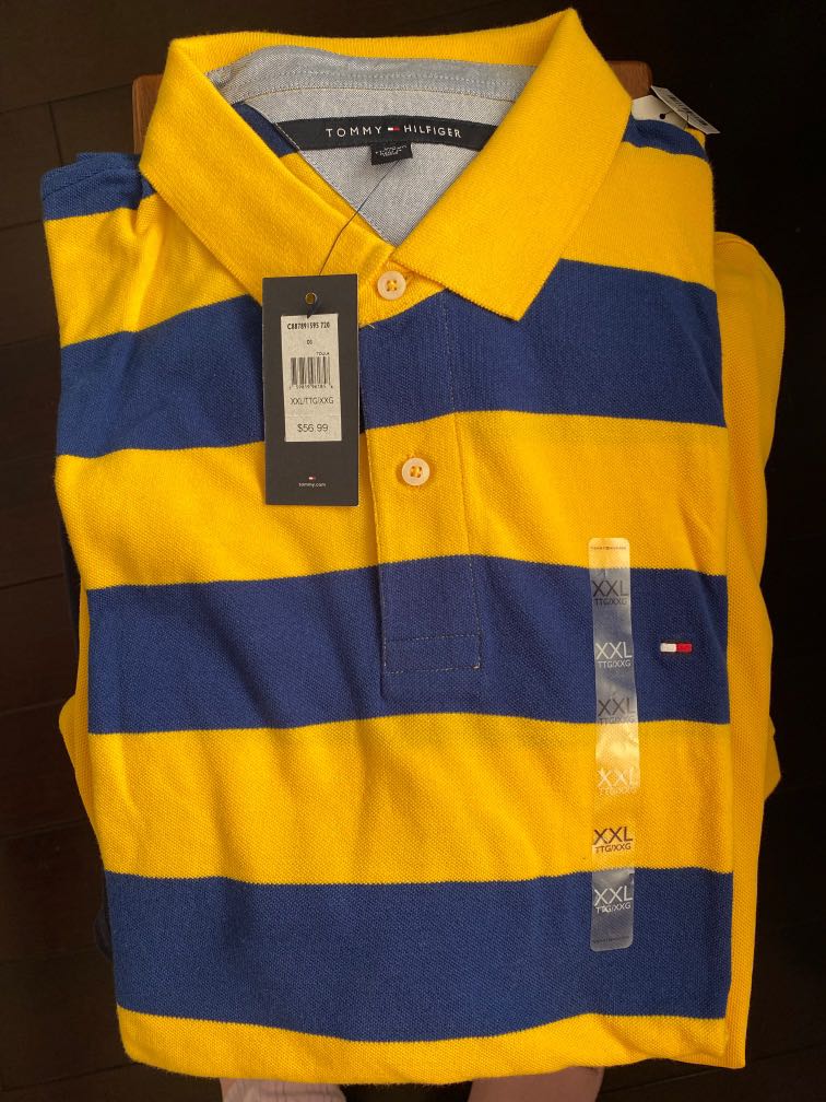 Blue and yellow store tommy hilfiger shirt