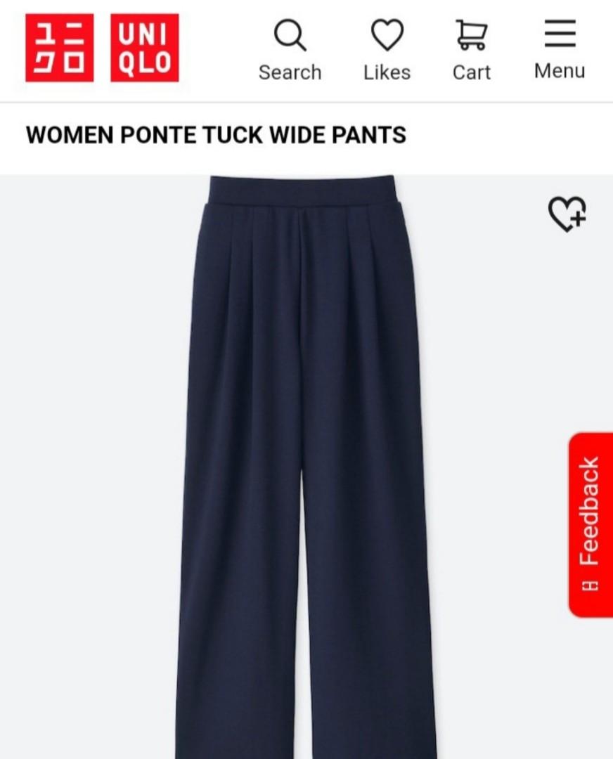 uniqlo ponte wide pants (Category: Jeans) located in Lucena. Submitted by fabfinder (Listing ID 1153060718, Image 2). Description: excellent used condition navy blue bpi payment only.