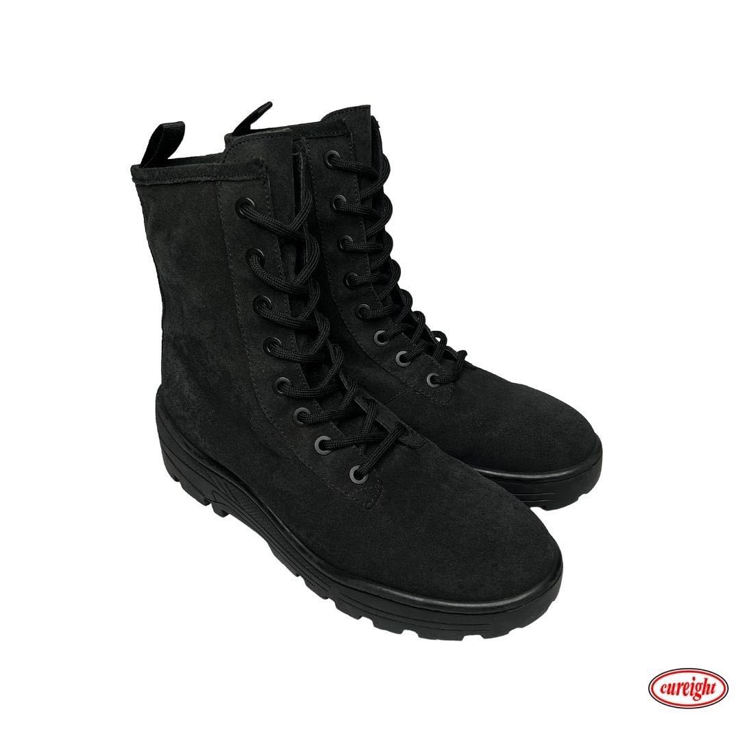 Thick suede combat boot yeezy hot sale