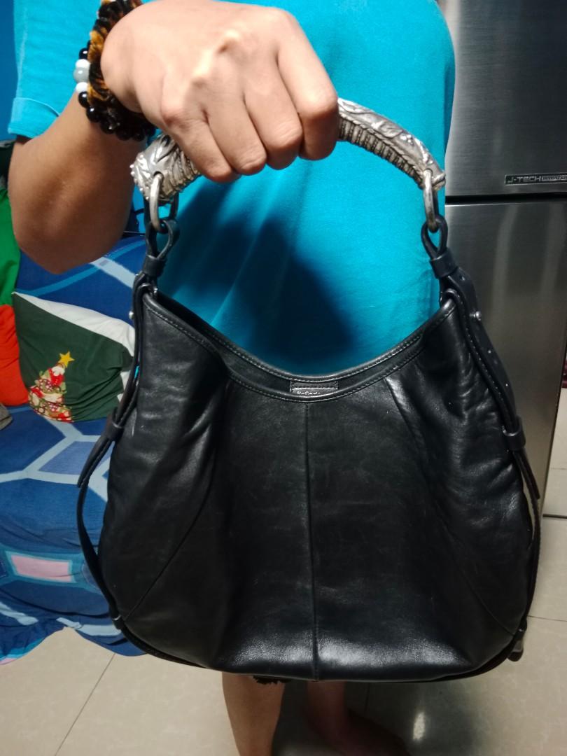 Saint Laurent Mombasa Sterling Silver Horn Handle Shoulder Bag – MISLUX