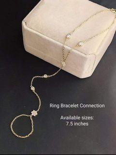 18K Saudi Gold ring bracelet connection