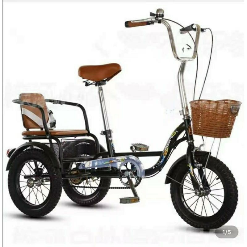 3 wheeled bike with basket and backseat, Sports Equipment, Bicycles