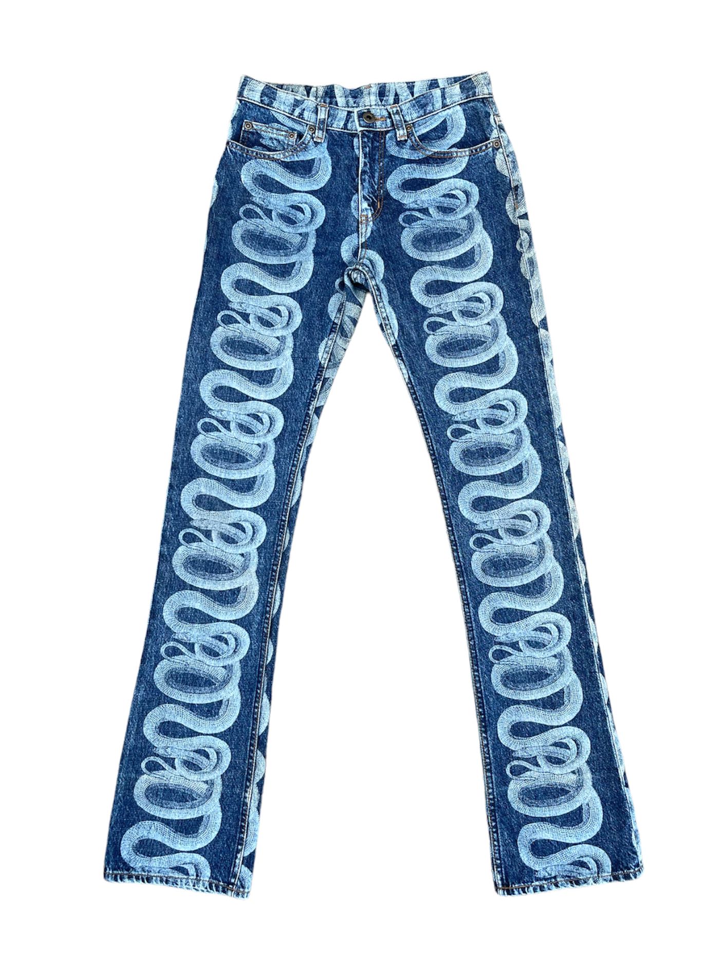 90's HYSTERIC GLAMOUR SNAKE JEANS, Men's Fashion, Bottoms 