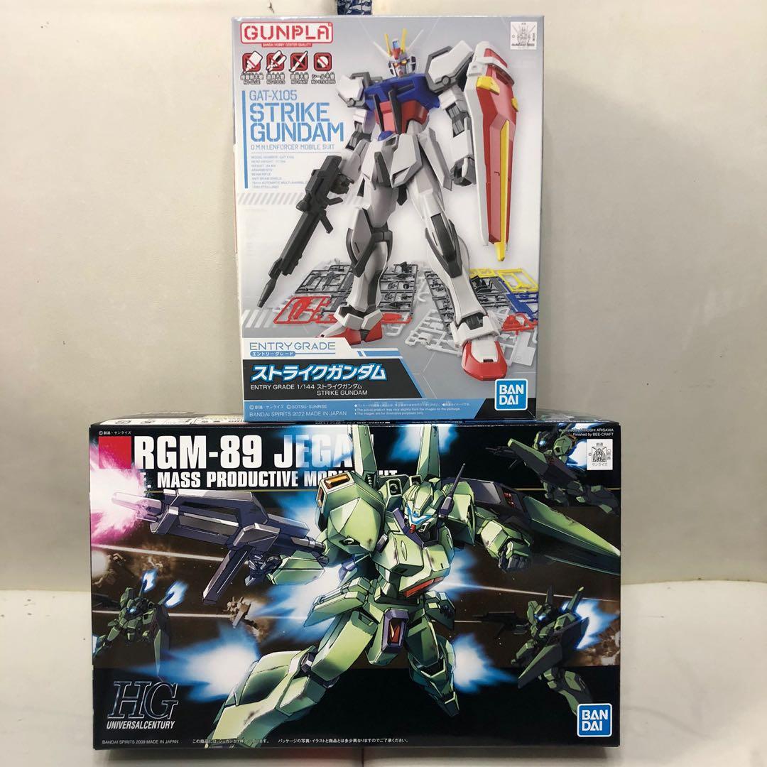 順豐到付)機動戰士高達HG GUNDAM 1/144 HGUC RGM-89 JEGAN GAT-X105 EG STRIKE GUNDAM  積跟馬莎之反擊高達模型玩具, 興趣及遊戲, 玩具& 遊戲類-