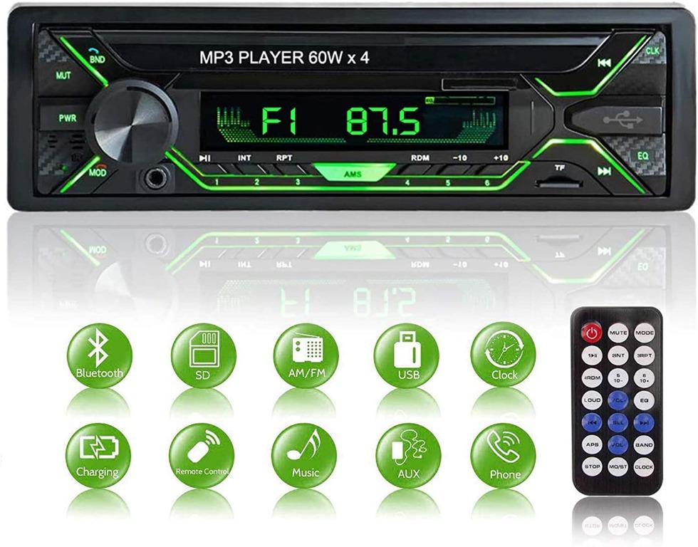 Aigoss Bluetooth Car Stereo, Single DIN Radio, FM Multimedia