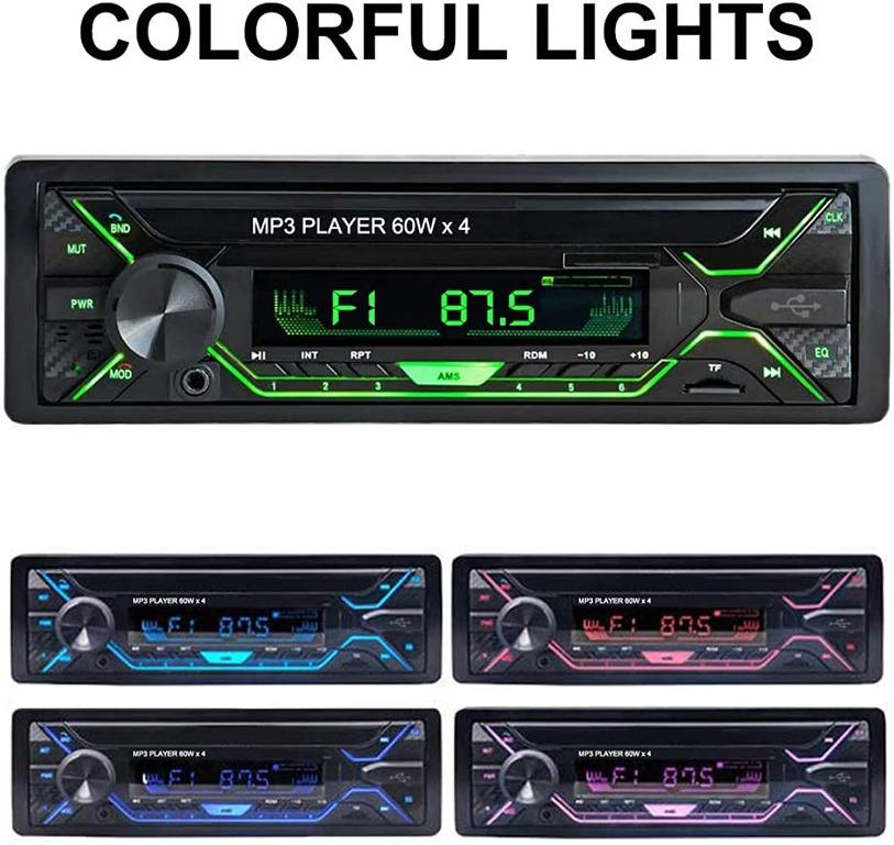 Aigoss Bluetooth Car Stereo, Single DIN Radio, FM Multimedia