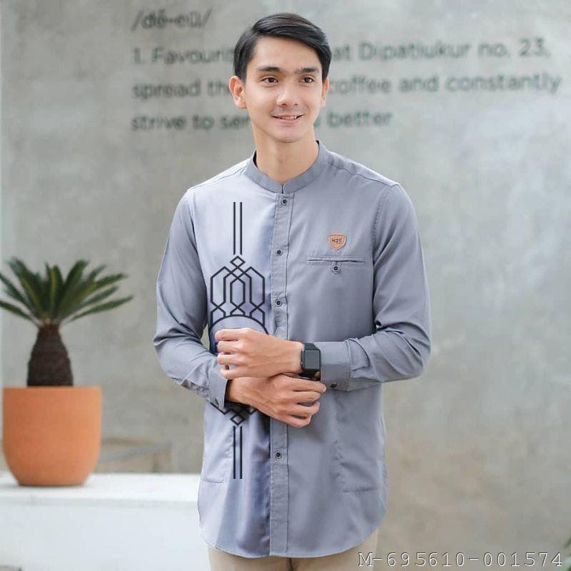 ATASAN MUSLIM PRIA KOKO RABBANI COTTON VSMA-202 Warna: Hitam, Putih