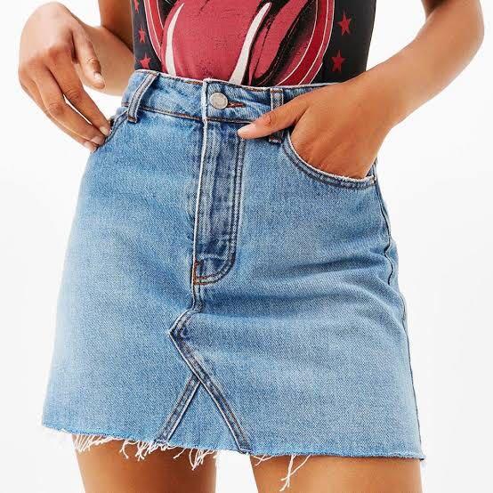 Bershka Vintage Denim Skirt, Fesyen 