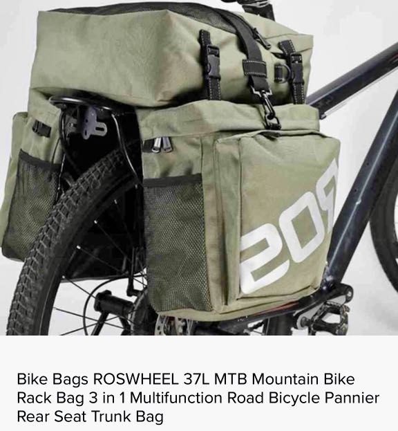 Rockbros Bike Carrier Bag, Sports Equipment, Bicycles & Parts, Bicycles on  Carousell