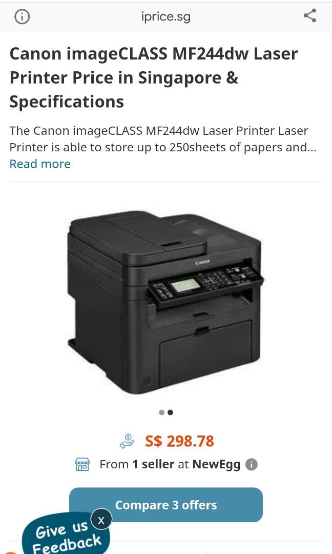 Canon MONO printer IMAGECLASS MF244DW PERFECT CONDITION, Computers