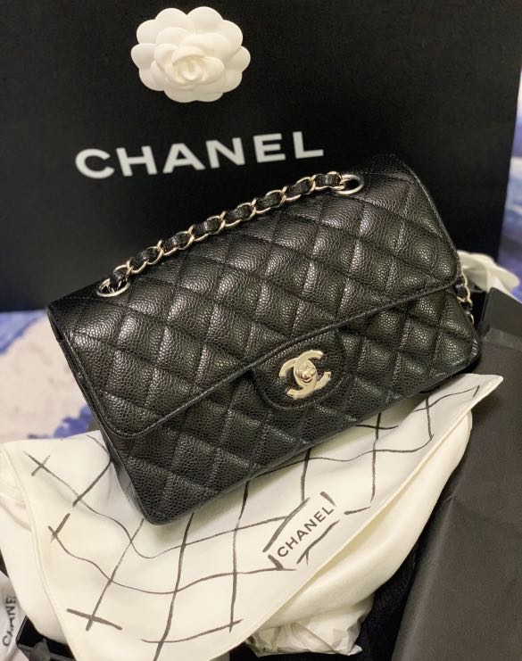 🖤 [SOLD] CAVIAR CHANEL MEDIUM CLASSIC FLAP BAG CF BLACK 25CM 25 CM GHW  GOLD HARDWARE / small mini jumbo lambskin 23cm 23, Luxury, Bags & Wallets  on Carousell