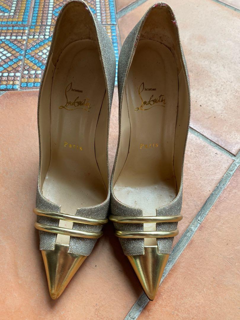 Christian louboutin gold heels cheap