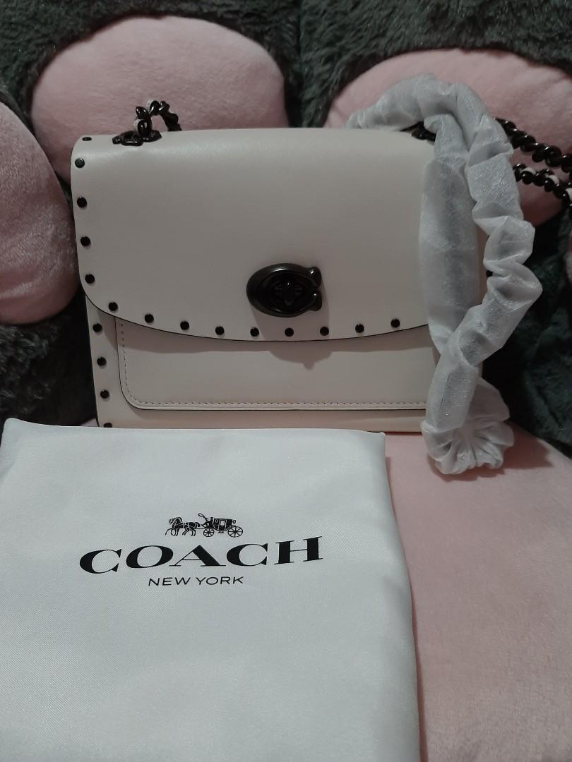 Coach Parker 18 with Rivets in Chalk Luxury Bags Wallets on