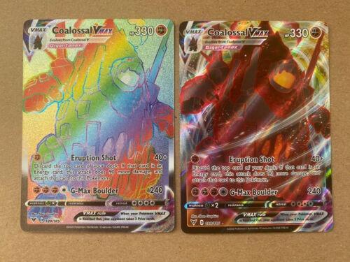 Pokemon Coalossal VMAX 189/185 Vivid Voltage Hyper Rainbow Rare Full Art MINT 