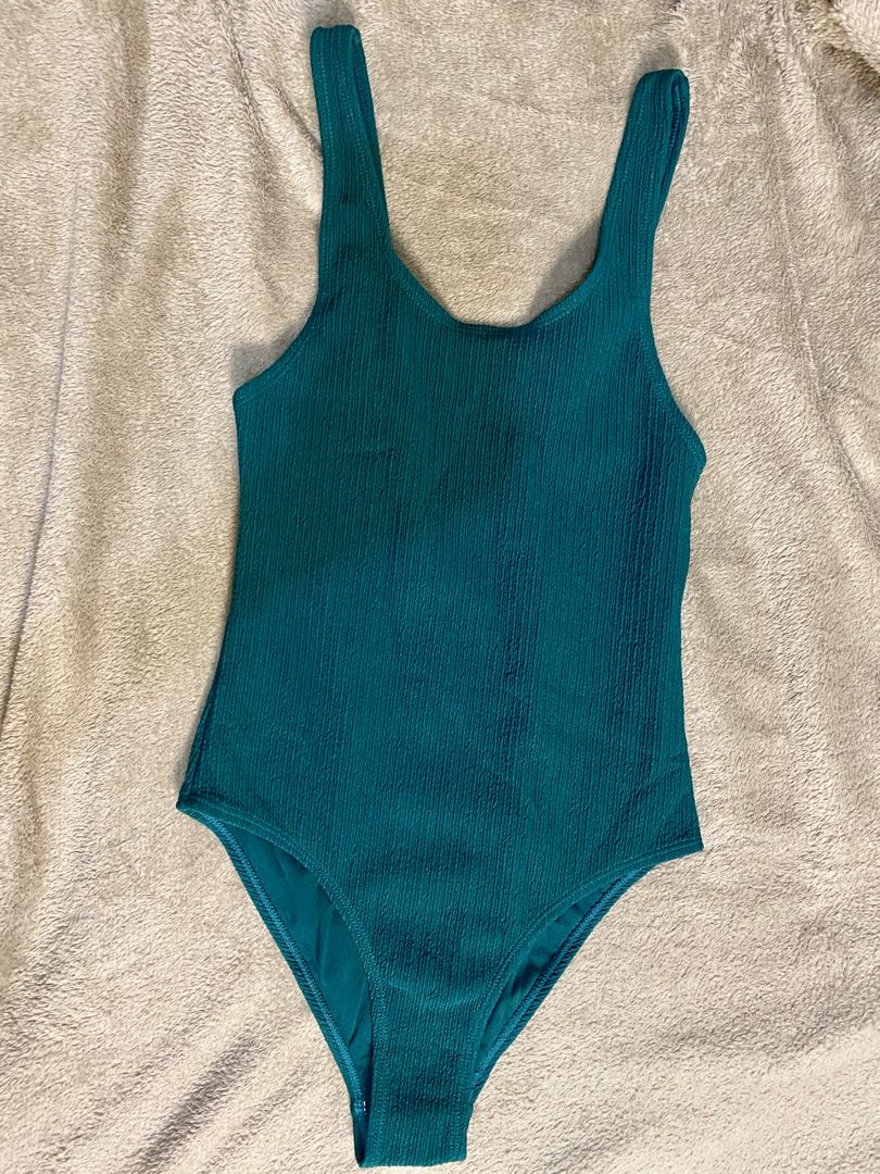 dark teal green one piece, Women's Fashion, Swimwear, Bikinis