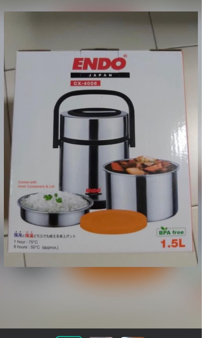 Endo Japan Thermal Pot 1.5L Stainless Steel unused, TV & Home