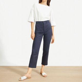 everlane black straight cropped pants w24