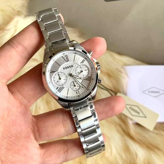 FOSSIL MINI SILVER TONE GRANT STEEL 