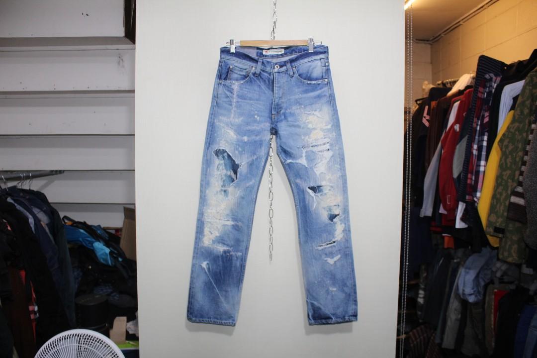 Fundamental fdmtl (Category: Jeans) located in Makati City. Submitted by thegoods_mnl (Listing ID 1153256485, Image 1). Description: 9/10 or better size 30 straight cut made in japan crazy details check dimensions on the photos thegoods_mnl on instagram.