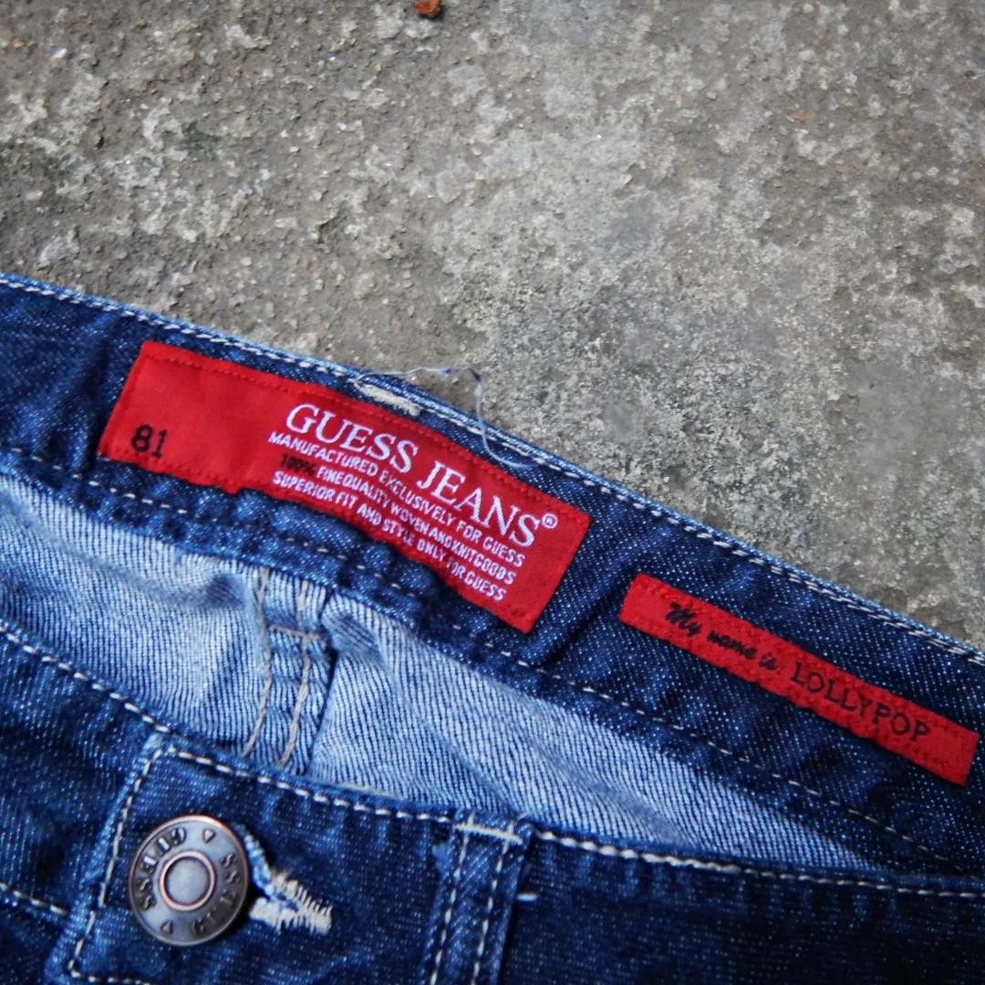 Guess triangle logo denim, Fesyen Pria 
