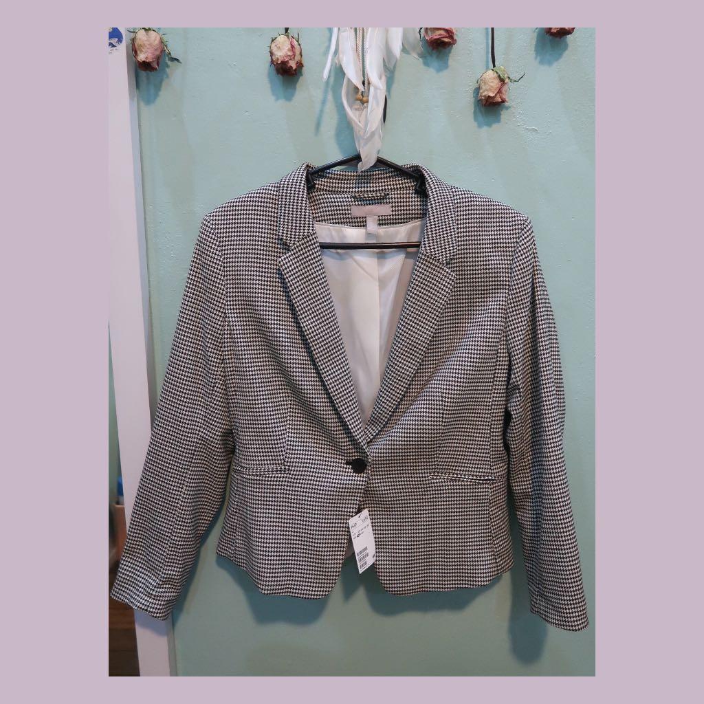 H\u0026M Black \u0026 White Blazer, Women's 