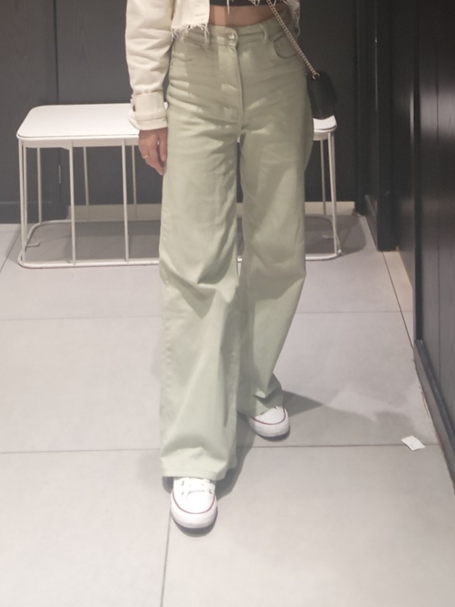 H\u0026M Sage green pants / Wideleg pants 