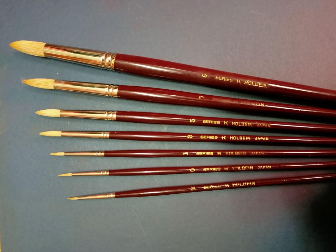 HOLBEIN FINE ARTISTS' PURE RED SABLE BRUSHES SET, Hobbies & Toys