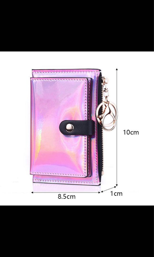 Holographic card holder with zip, Women's Fashion, Bags & Wallets