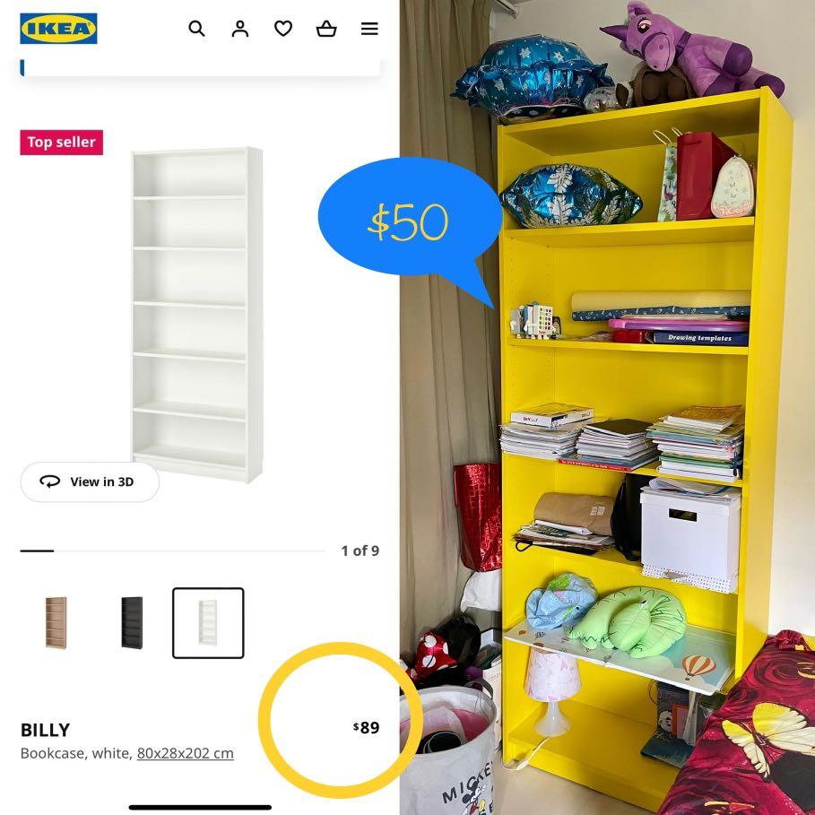 Ikea yellow cheap billy bookcase