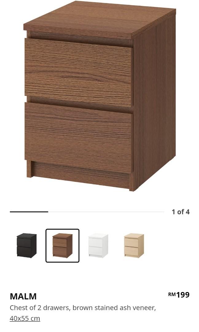 Ikea malm nightstand deals brown