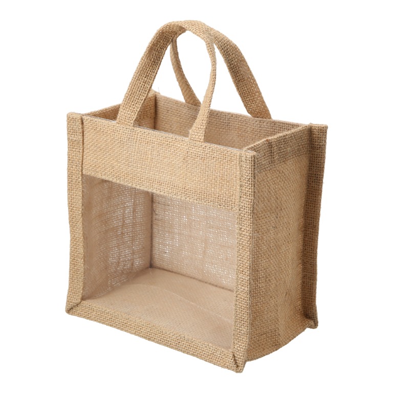 Jute bag with window hot sale
