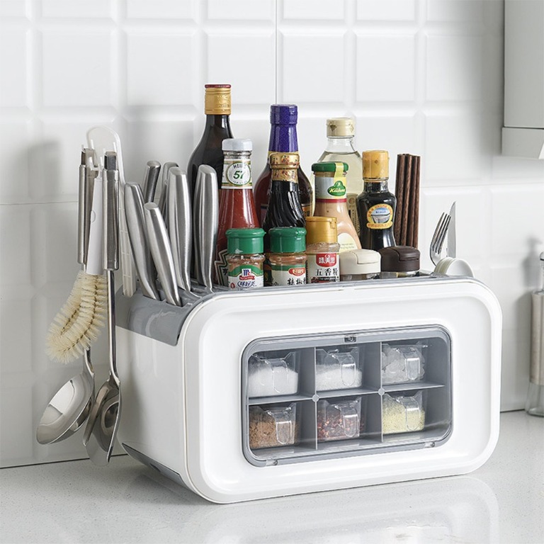 Kitchen Rack Condiments Seasoning Rack ZH1456, Furniture & Home Living ...